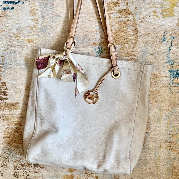 Cream Leather Large Michael Kors Tote